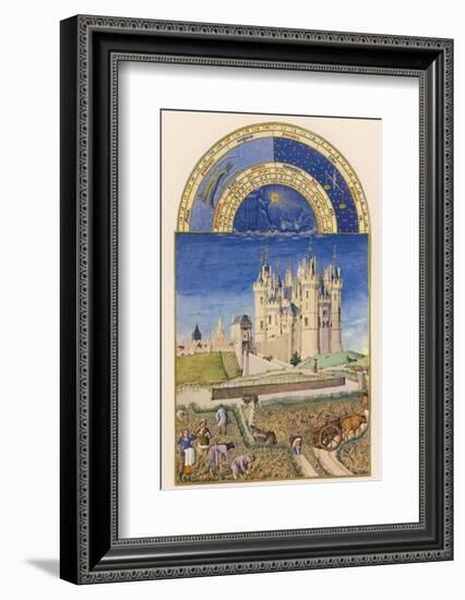 September the Wine Harvest Takes Place Close to the Chateau De Saumur-Pol De Limbourg-Framed Photographic Print