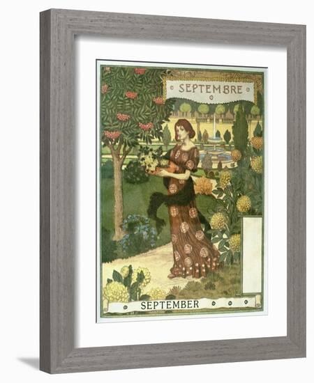 September-Eugene Grasset-Framed Giclee Print