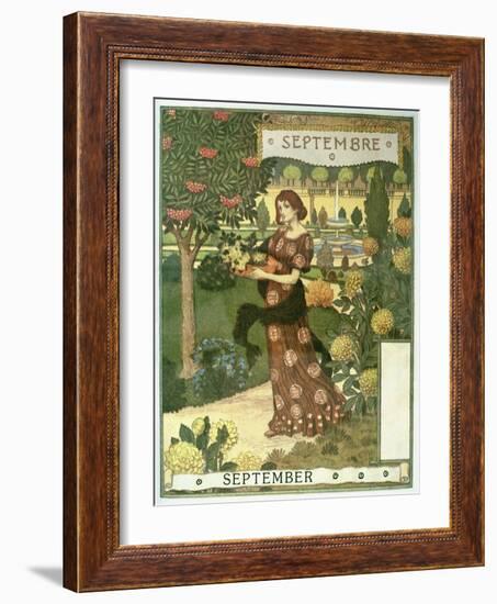 September-Eugene Grasset-Framed Giclee Print