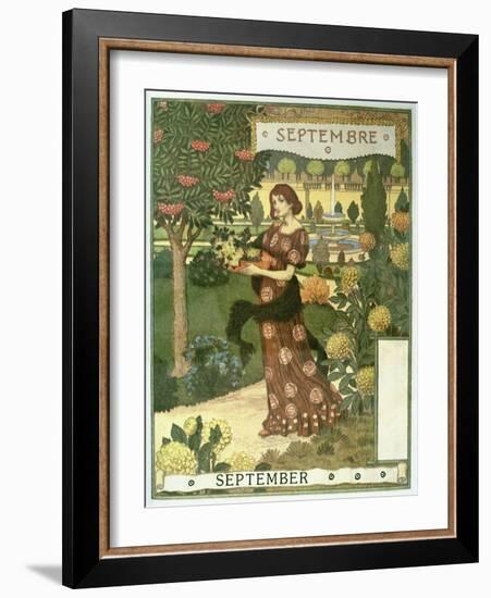 September-Eugene Grasset-Framed Giclee Print