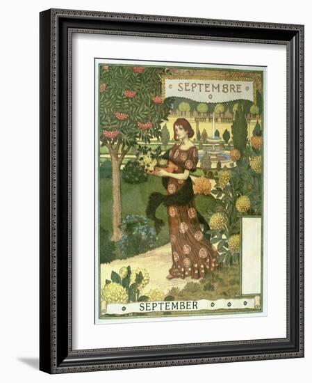 September-Eugene Grasset-Framed Giclee Print