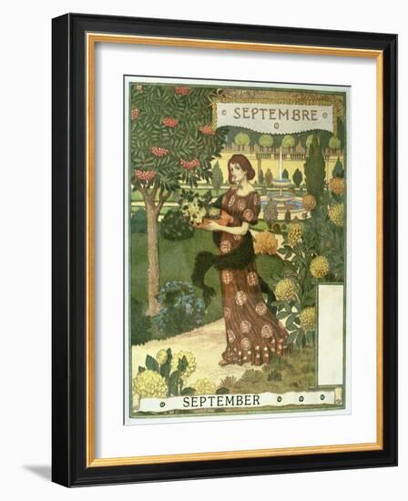 September-Eugene Grasset-Framed Giclee Print