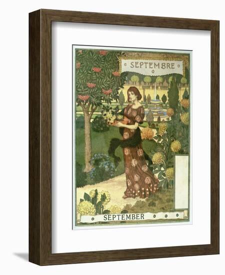 September-Eugene Grasset-Framed Giclee Print