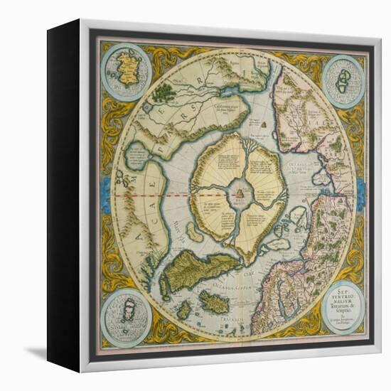 Septentrionalium Terrarum Descriptio, 1595-Gerardus Mercator-Framed Premier Image Canvas