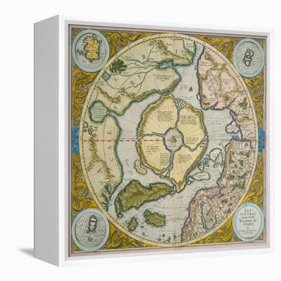 Septentrionalium Terrarum Descriptio, 1595-Gerardus Mercator-Framed Premier Image Canvas