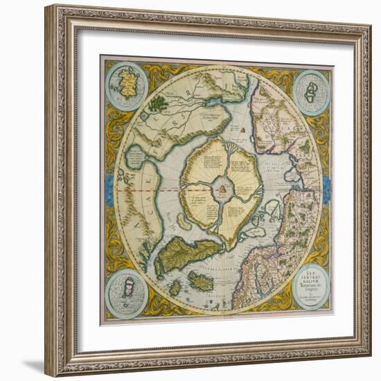 Septentrionalium Terrarum Descriptio, 1595-Gerardus Mercator-Framed Giclee Print