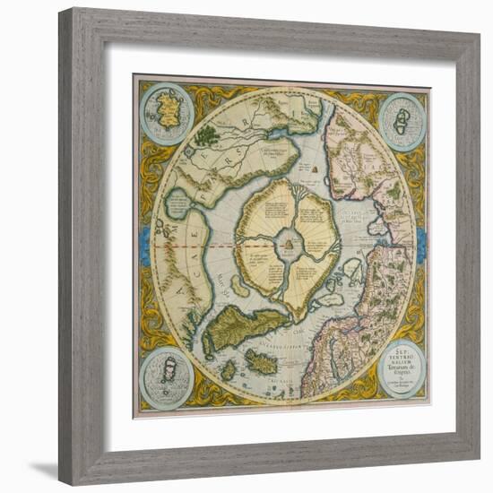 Septentrionalium Terrarum Descriptio, 1595-Gerardus Mercator-Framed Giclee Print