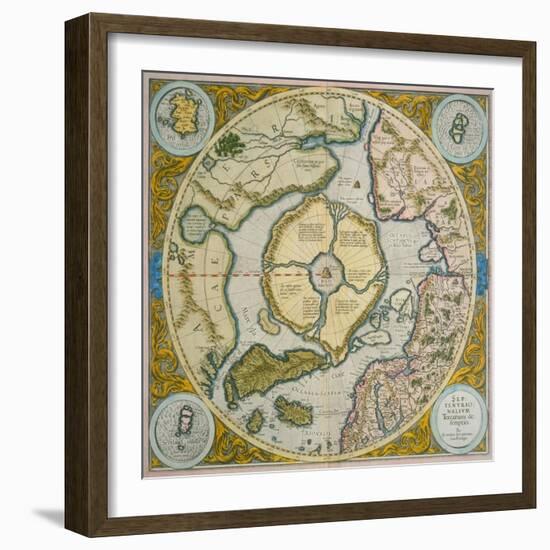 Septentrionalium Terrarum Descriptio, 1595-Gerardus Mercator-Framed Giclee Print