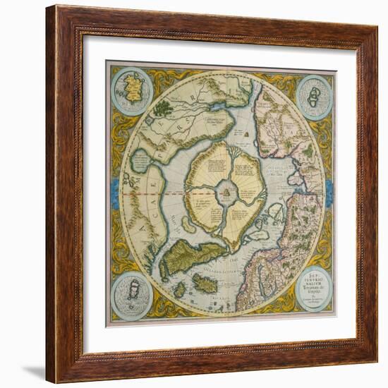 Septentrionalium Terrarum Descriptio, 1595-Gerardus Mercator-Framed Giclee Print