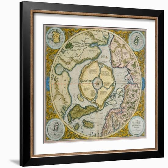 Septentrionalium Terrarum Descriptio, 1595-Gerardus Mercator-Framed Giclee Print