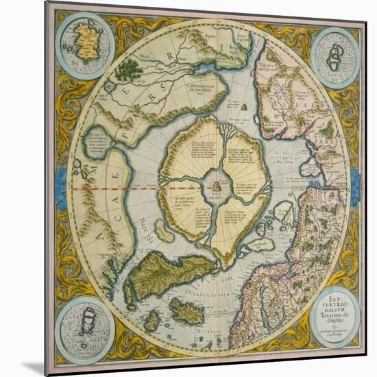 Septentrionalium Terrarum Descriptio, 1595-Gerardus Mercator-Mounted Giclee Print