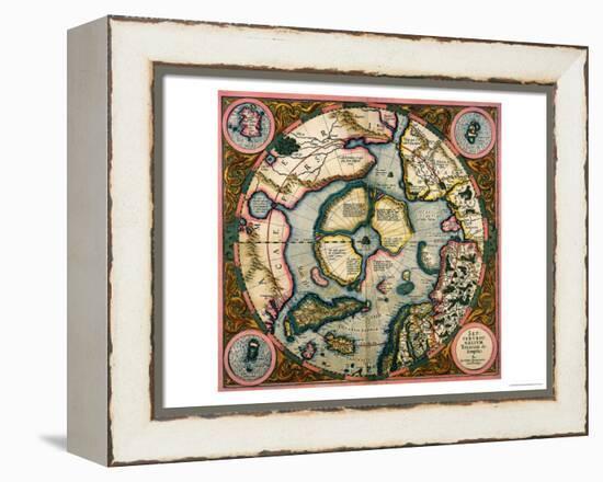 Septentrionalium Terrarum Descriptio, Map of the Arctic, 1595-Gerardus Mercator-Framed Premier Image Canvas