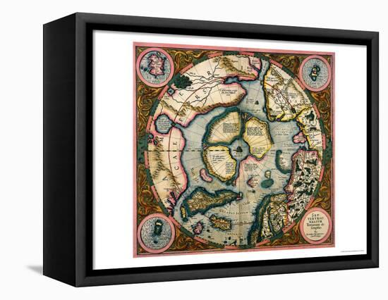 Septentrionalium Terrarum Descriptio, Map of the Arctic, 1595-Gerardus Mercator-Framed Premier Image Canvas