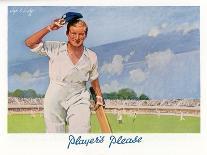 Cricket Player Raises His Cap as He Retires from the Pitch-Septimus Scott-Mounted Art Print