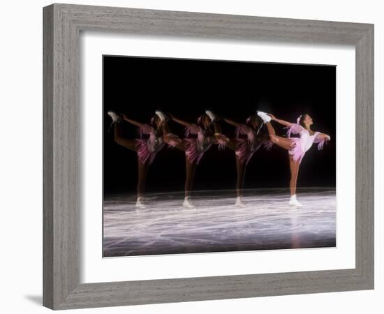 Sequence of Female Figure Skater in Action-null-Framed Photographic Print