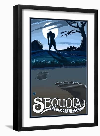 Sequoia Nat'l Park - Bigfoot - Lp Poster, c.2009-Lantern Press-Framed Art Print