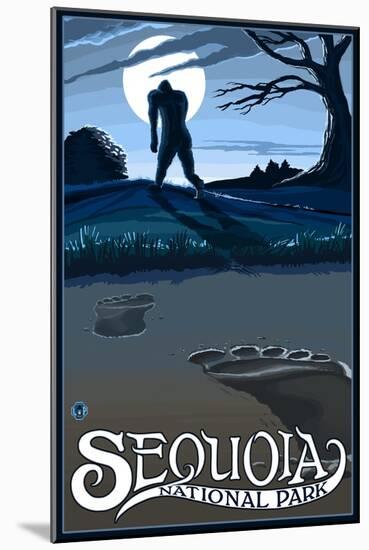 Sequoia Nat'l Park - Bigfoot - Lp Poster, c.2009-Lantern Press-Mounted Art Print