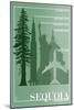 Sequoia National Park - Redwood Relative Sizes-Lantern Press-Mounted Art Print