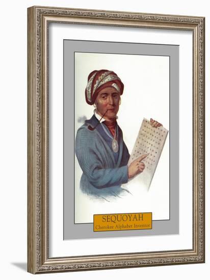 Sequoyah - Portrait of the Cherokee Alphabet Inventor, c.1844-Lantern Press-Framed Art Print