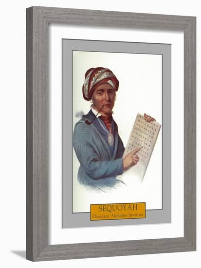 Sequoyah - Portrait of the Cherokee Alphabet Inventor, c.1844-Lantern Press-Framed Art Print