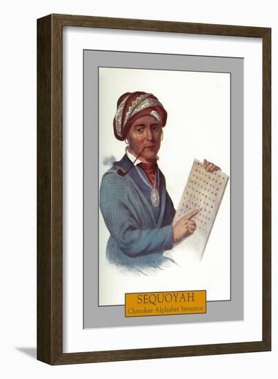 Sequoyah - Portrait of the Cherokee Alphabet Inventor, c.1844-Lantern Press-Framed Art Print