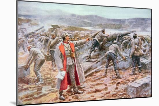 Serbian Artillery in Action Against the Austrians-Arthur C. Michael-Mounted Giclee Print