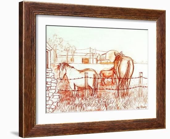 Serenade,Janie and a Donkey in the Meadow, 2000-Joan Thewsey-Framed Giclee Print