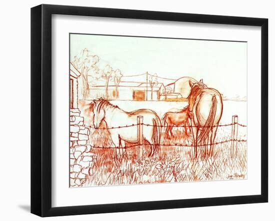 Serenade,Janie and a Donkey in the Meadow, 2000-Joan Thewsey-Framed Giclee Print