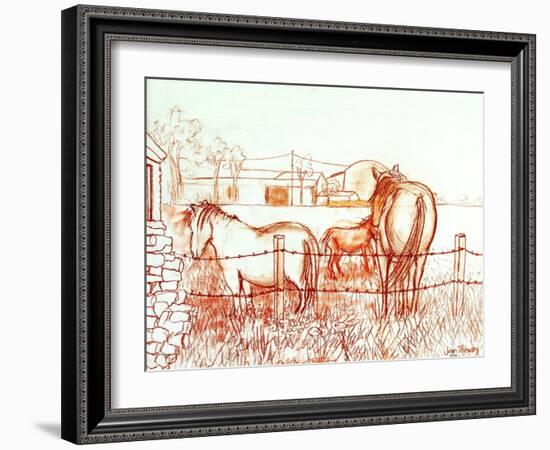 Serenade,Janie and a Donkey in the Meadow, 2000-Joan Thewsey-Framed Giclee Print