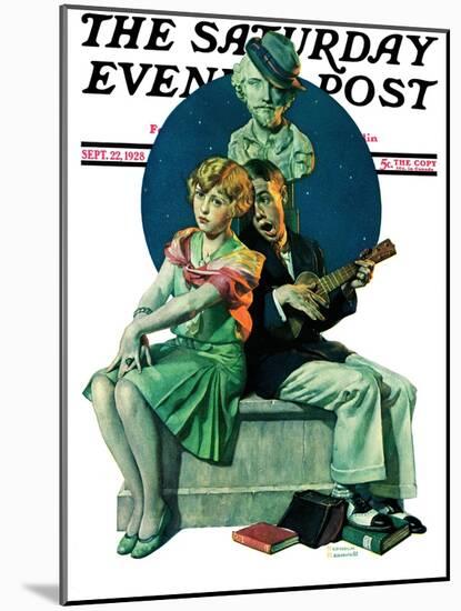 "Serenade" Saturday Evening Post Cover, September 22,1928-Norman Rockwell-Mounted Giclee Print