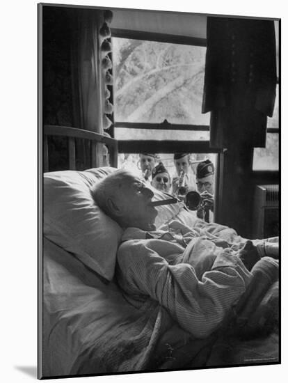 Serenaded by Horston American Legion Oldest Civil War Veteran Walter Williams in Bed with Cigar-Thomas D^ Mcavoy-Mounted Photographic Print