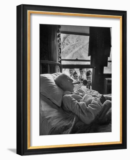 Serenaded by Horston American Legion Oldest Civil War Veteran Walter Williams in Bed with Cigar-Thomas D^ Mcavoy-Framed Photographic Print