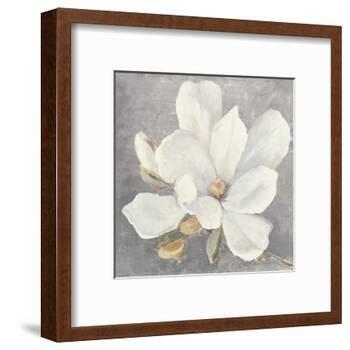 Serene Magnolia Light Gray-Julia Purinton-Framed Art Print