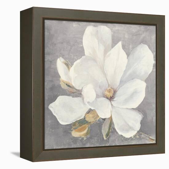 Serene Magnolia Light Gray-Julia Purinton-Framed Stretched Canvas