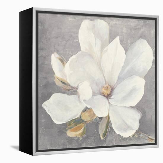 Serene Magnolia Light Gray-Julia Purinton-Framed Stretched Canvas