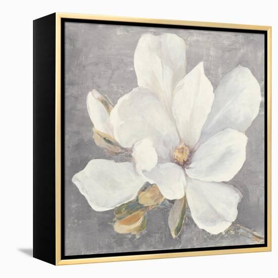 Serene Magnolia Light Gray-Julia Purinton-Framed Stretched Canvas