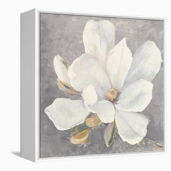 Serene Magnolia Light Gray-Julia Purinton-Framed Stretched Canvas