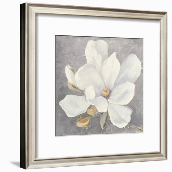 Serene Magnolia Light Gray-Julia Purinton-Framed Art Print