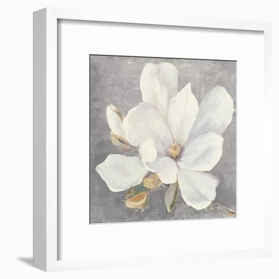 Serene Magnolia Light Gray-Julia Purinton-Framed Art Print