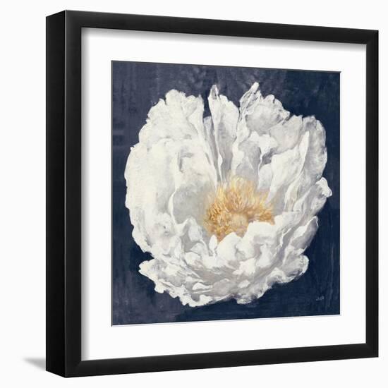 Serene Peony Navy-Julia Purinton-Framed Art Print