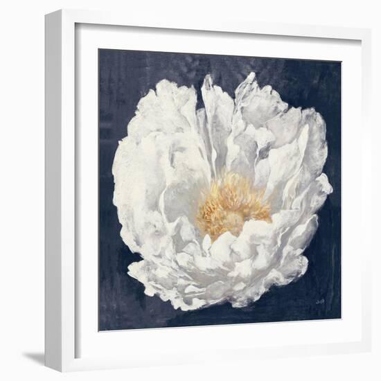 Serene Peony Navy-Julia Purinton-Framed Art Print