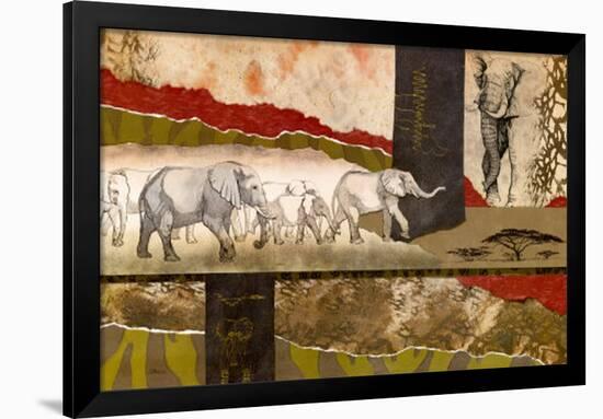 Serengeti Elephants-Joseph Poirier-Framed Art Print