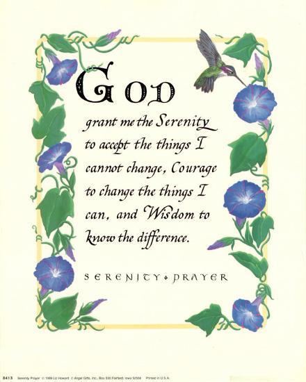 serenity prayer and flowers art print by liz howard artcom