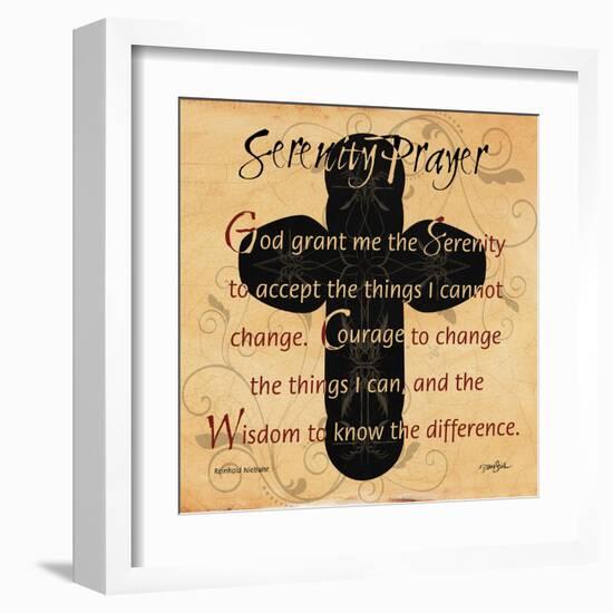 Serenity Prayer Cross-Diane Stimson-Framed Art Print