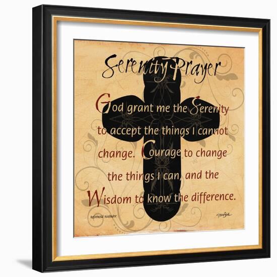 Serenity Prayer Cross-Diane Stimson-Framed Art Print