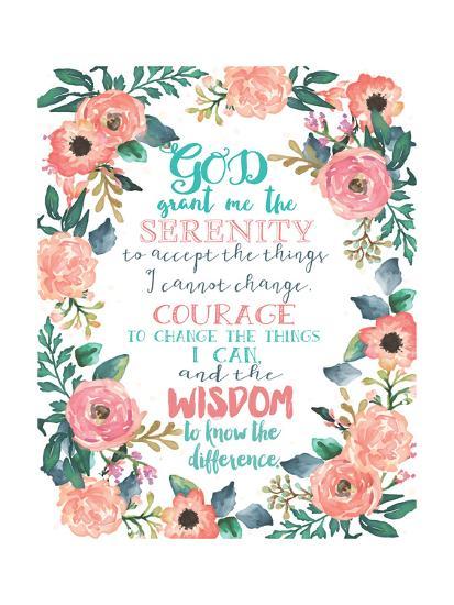 Serenity Prayer Floral Art Print By Jo Moulton Art Com