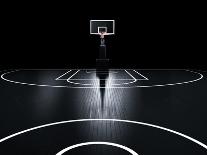 Basketball Court. Photorealistic 3D Illustration of a Sport Arena Background-Serg Klyosov-Art Print