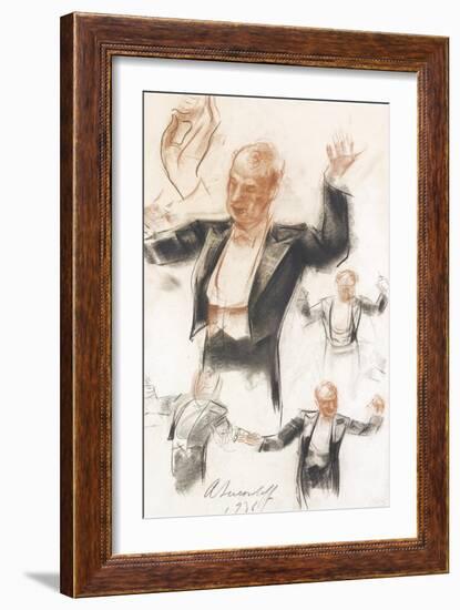 Serge Koussevitzky Conducting-Alexander Yevgenyevich Yakovlev-Framed Giclee Print