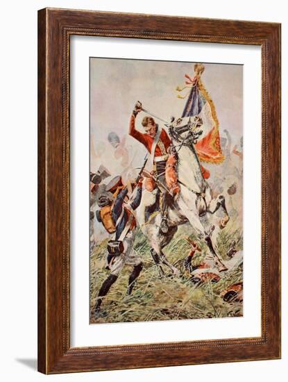 Sergeant Ewart Capturing the Eagle at Waterloo-William Barnes Wollen-Framed Giclee Print