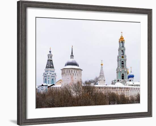 Sergiev Posad. Snow-Covered Domes of Holy Trinity-Sergius Lavra in Winter-vicsa-Framed Photographic Print